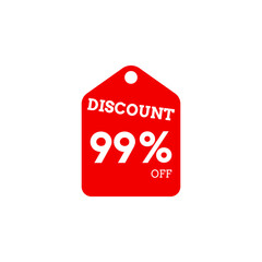 99 Percent Off, Discount Sign, Special offer price signs