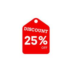 25 Percent Off, Discount Sign, Special offer price signs