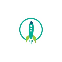 rocket logo design icon template vector