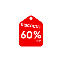 60 Percent Off, Discount Sign, Special offer price signs