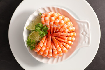 dressing shrimp snack- top view