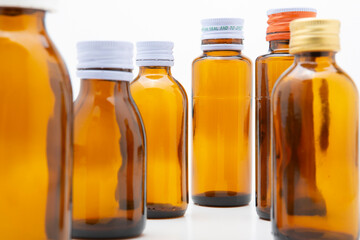 A brown bottle on a white background