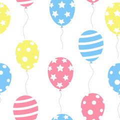 Colorful balloon seamless pattern. Festive abstract colorful background.
