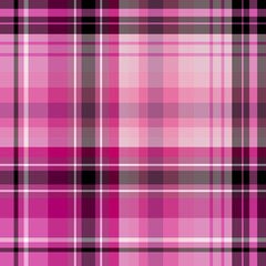 Seamless pattern in cold pink, black and white colors for plaid, fabric, textile, clothes, tablecloth and other things. Vector image.