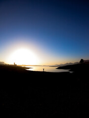 sunset over the river