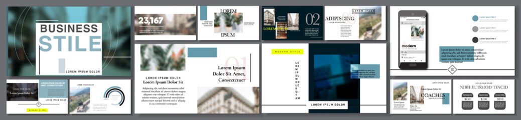 Set of business plan presentation template. Social media pack. Easy use in modern blog posts, Editable simple info banner, trendy book. For app, digital display style. Bright web A4 flyer work WEBINAR