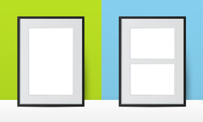 Vertical Collage Set. Layout Template. Frames for Photo or Illustration. For Photos, Pictures. Photo Collage, Photo Puzzle. Moodboard.