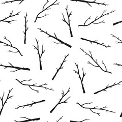 Seamless pattern with twigs.