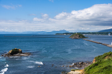 絵鞆岬展望台から大黒島を望む