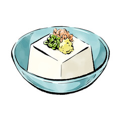 手書きラフスケッチ_冷奴 tofu
