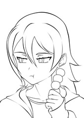 Anime Girl Line Art