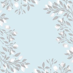 Fototapeta premium Desaturated square background with lemon branches template for invitations, greeting cards, tags