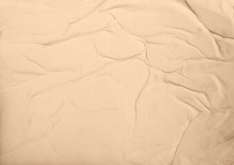 Fototapeta na wymiar Brown Glue, Wrinkled and Crumpled Paper Texture