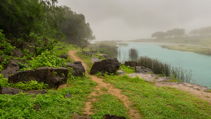 Landscape in Wadi Darbat, Salalah, Oman.