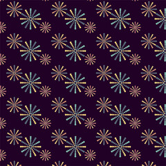 Retro Color Seamless Floral Background