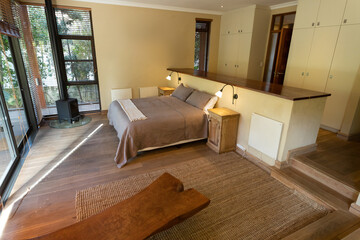 Interior of beautiful luxury bedroom of comfortable modern home