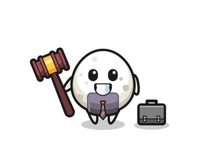 Illustration of onigiri mascot as a lawyer