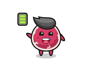 Fototapeta premium beef mascot character with energetic gesture