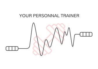 Composition of fitness training text over sport icons on white background