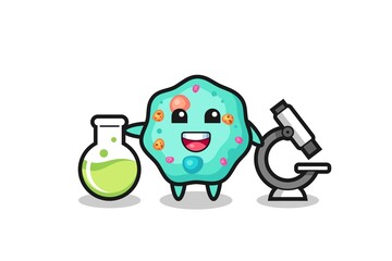 Obraz na płótnie Canvas Mascot character of amoeba as a scientist