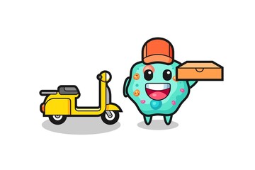 Character Illustration of amoeba as a pizza deliveryman