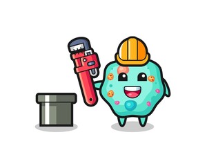 Character Illustration of amoeba as a plumber