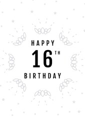 Composition of birthday greetings text over white background