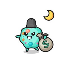 Illustration of amoeba cartoon is stolen the money