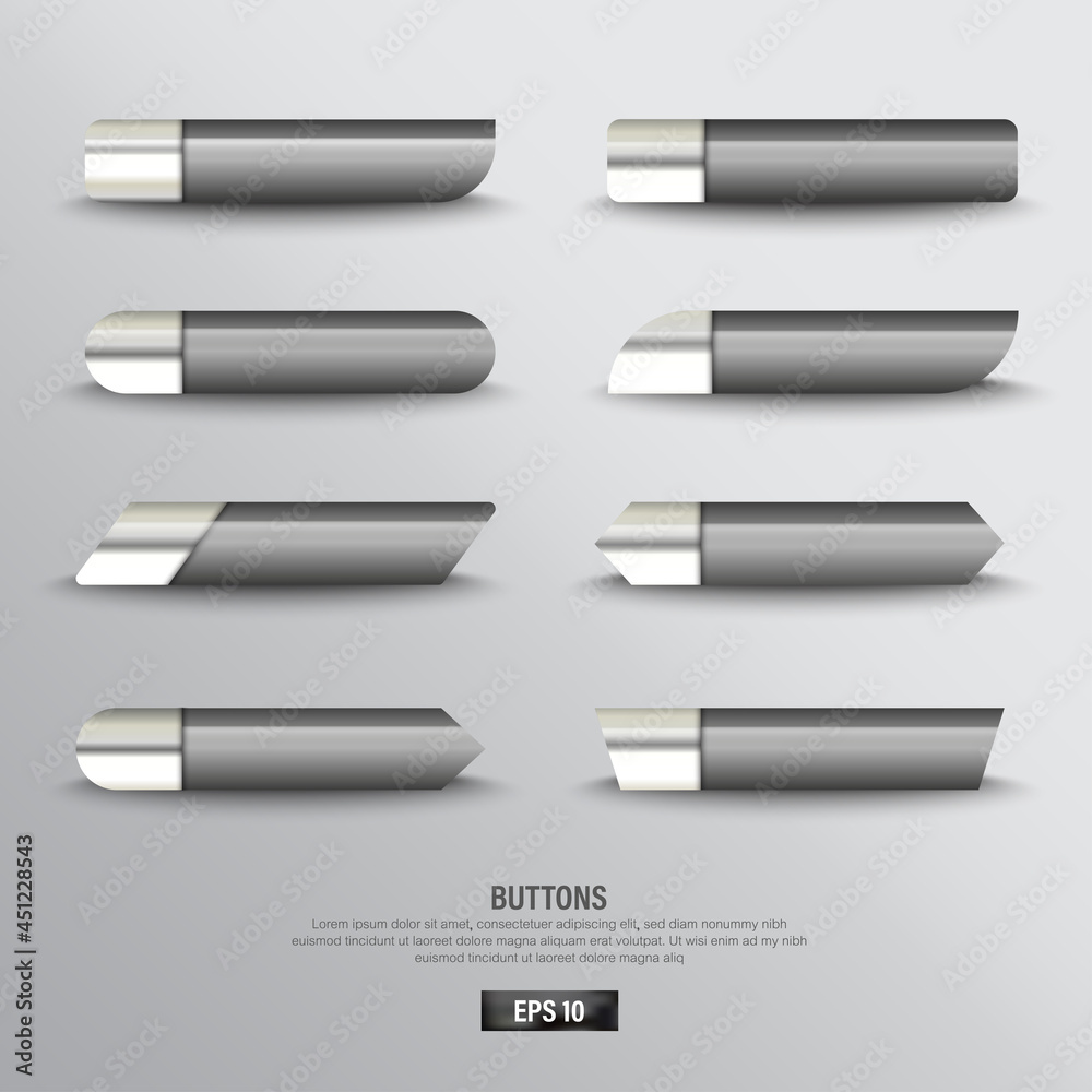 Canvas Prints collection of black buttons web on background color white
