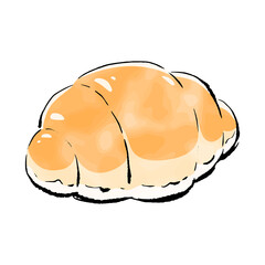 手書きラフスケッチ_バターロール bread