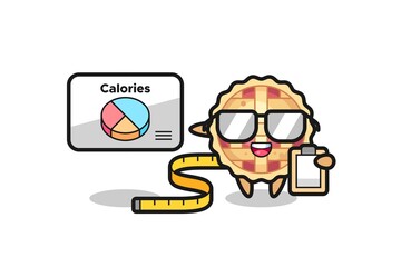 Illustration of apple pie mascot as a dietitian