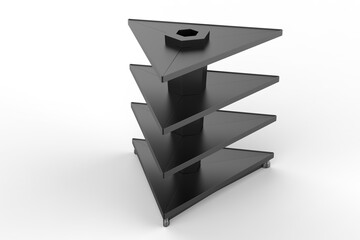 Display stand, retail display stand for product , display stands isolated on white background. 3d illustration