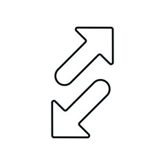 Arrow linear icon. Thin line customizable illustration. Contour symbol. Vector isolated outline drawing. Editable stroke