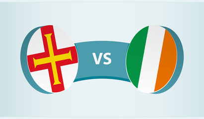 Guernsey versus Ireland, team sports competition concept.