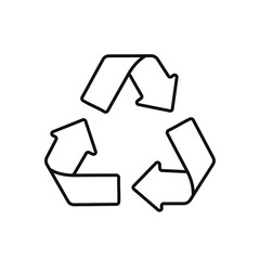 Recycling linear icon. Arrows. Thin line customizable illustration. Contour symbol. Vector isolated outline drawing. Editable stroke