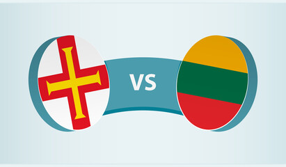 Guernsey versus Lithuania, team sports competition concept.