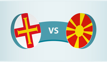 Guernsey versus Macedonia, team sports competition concept.