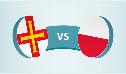 Guernsey versus Poland, team sports competition concept.