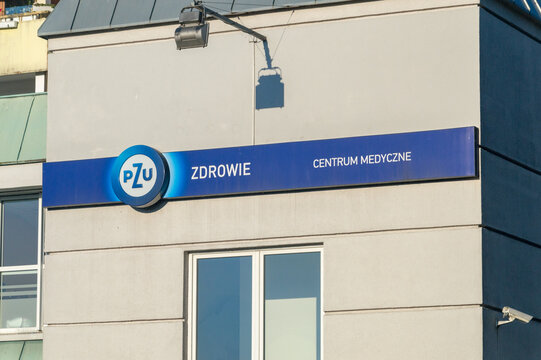 Opole, Poland - June 4, 2021: Logo and sign of PZU Zdrowie - private medical care.