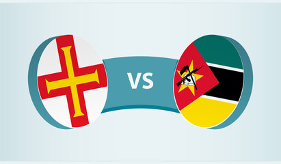 Guernsey versus Mozambique, team sports competition concept.