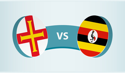 Guernsey versus Uganda, team sports competition concept.