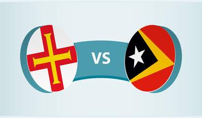 Guernsey versus East Timor, team sports competition concept.