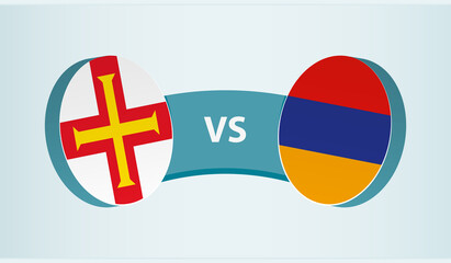 Guernsey versus Armenia, team sports competition concept.