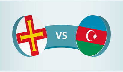 Guernsey versus Azerbaijan, team sports competition concept.