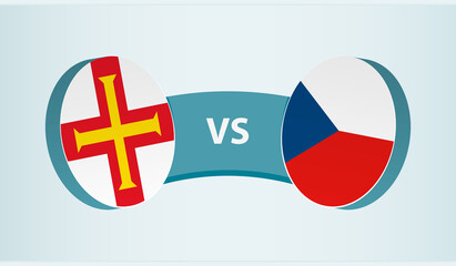 Guernsey versus Czech Republic, team sports competition concept.