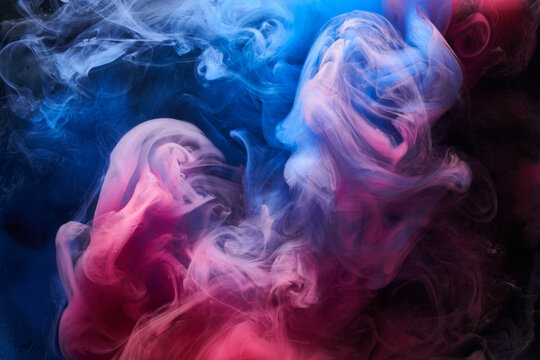 Hookah colorful swirling smoke wallpaper, abstract dancing cloud background, paint in water