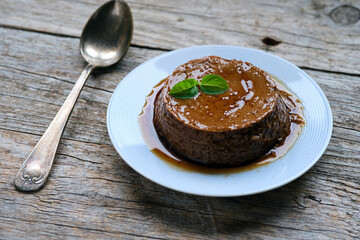 Delicious coffee flan dessert