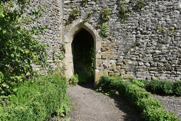 stone wall with doorway