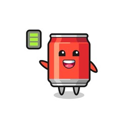 drink can mascot character with energetic gesture