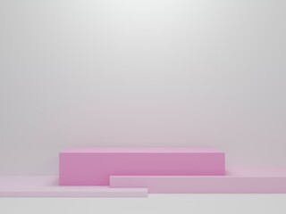 Light pastel pink with white backdrop mockup display illustration in modern and minimal style